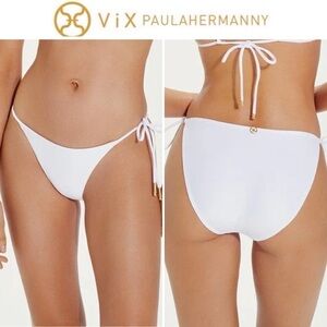 VIX Lucy Tie White Bikini Bottom Full sz S 110$